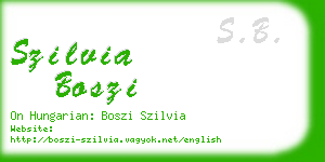 szilvia boszi business card